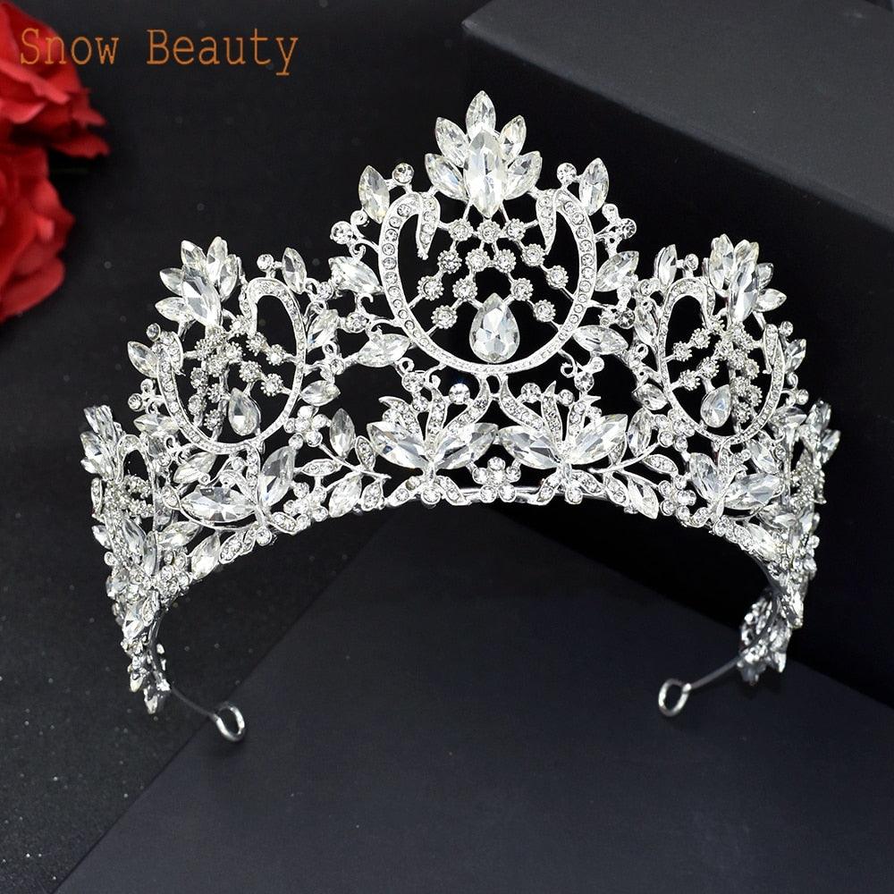 Rhinestone Wedding Crown Crystal Bridal Hair Accessories Zirconia Women Tiara Baroque Headband Bride Queen Headwear  Princess Crowns And Tiaras For Little Girls  Tiara For Little Girls Wedding Party Birthday Photography Accessories