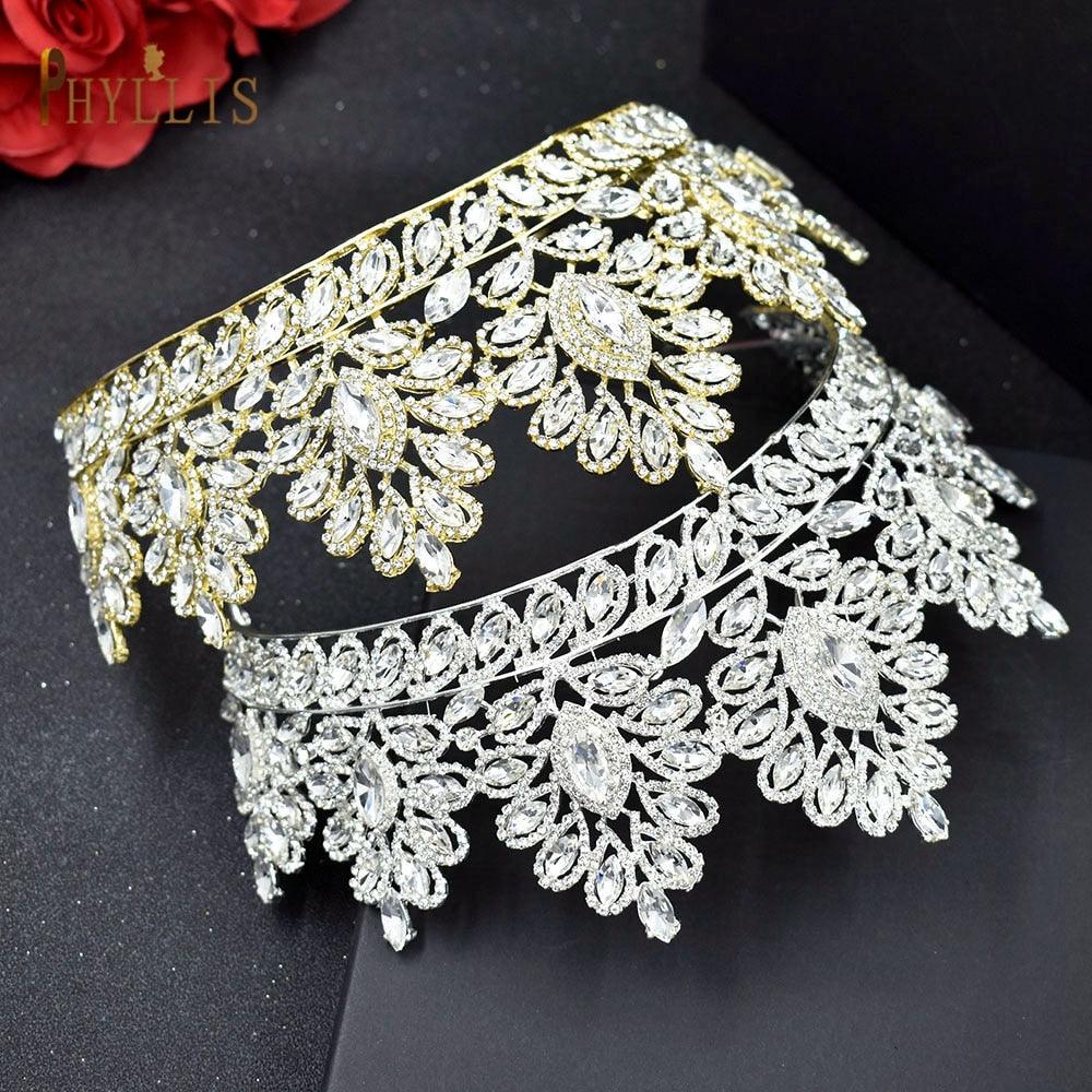 Rhinestone Wedding Crown Crystal Bridal Hair Accessories Zirconia Women Tiara Baroque Headband Bride Queen Headwear  Princess Crowns And Tiaras For Little Girls  Tiara For Little Girls Wedding Party Birthday Photography Accessories