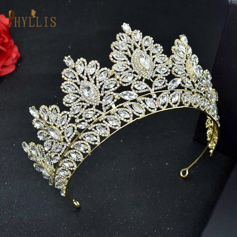 Rhinestone Wedding Crown Crystal Bridal Hair Accessories Zirconia Women Tiara Baroque Headband Bride Queen Headwear  Princess Crowns And Tiaras For Little Girls  Tiara For Little Girls Wedding Party Birthday Photography Accessories