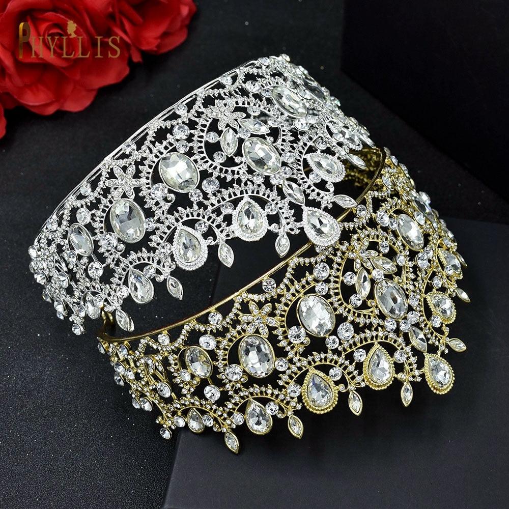 Rhinestone Wedding Crown Crystal Bridal Hair Accessories Zirconia Women Tiara Baroque Headband Bride Queen Headwear  Princess Crowns And Tiaras For Little Girls  Tiara For Little Girls Wedding Party Birthday Photography Accessories