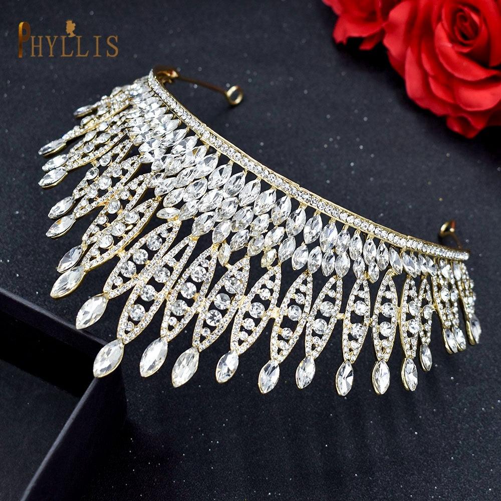 Rhinestone Wedding Crown Crystal Bridal Hair Accessories Zirconia Women Tiara Baroque Headband Bride Queen Headwear  Princess Crowns And Tiaras For Little Girls  Tiara For Little Girls Wedding Party Birthday Photography Accessories