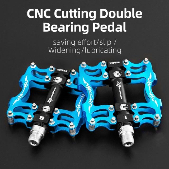 Road Bike Pedals Aluminum Alloy Anti-slip Bicycle Pedals Hollow-Carved Design Pedals Bicycle Accessories Mountain Bike Pedals Flat Bicycle Pedals Platform Cycling Sealed Bearing Aluminum Pedals For Mountain Bike