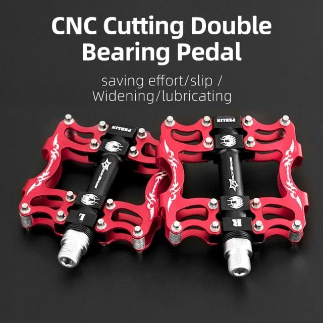 Road Bike Pedals Aluminum Alloy Anti-slip Bicycle Pedals Hollow-Carved Design Pedals Bicycle Accessories Mountain Bike Pedals Flat Bicycle Pedals Platform Cycling Sealed Bearing Aluminum Pedals For Mountain Bike