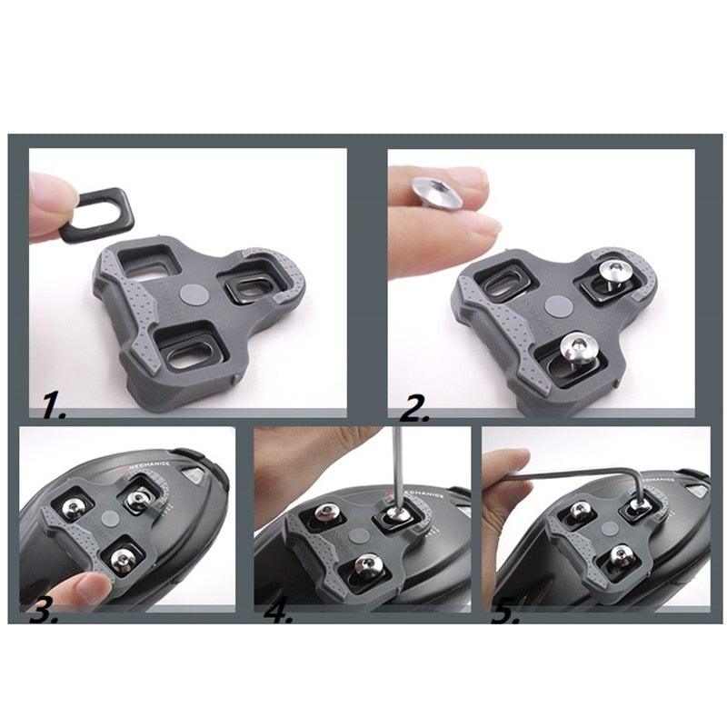 Road Pedal Cycling Shoes Cleats Self Locking Pedal Anti-Slip Cleat Compatible Look Road Bike Cycling Accessories Road Bike Cleats For Speed Cleats Indoor Outdoor Spin Cycling Pedals Cleat And Bicycle Clips Set