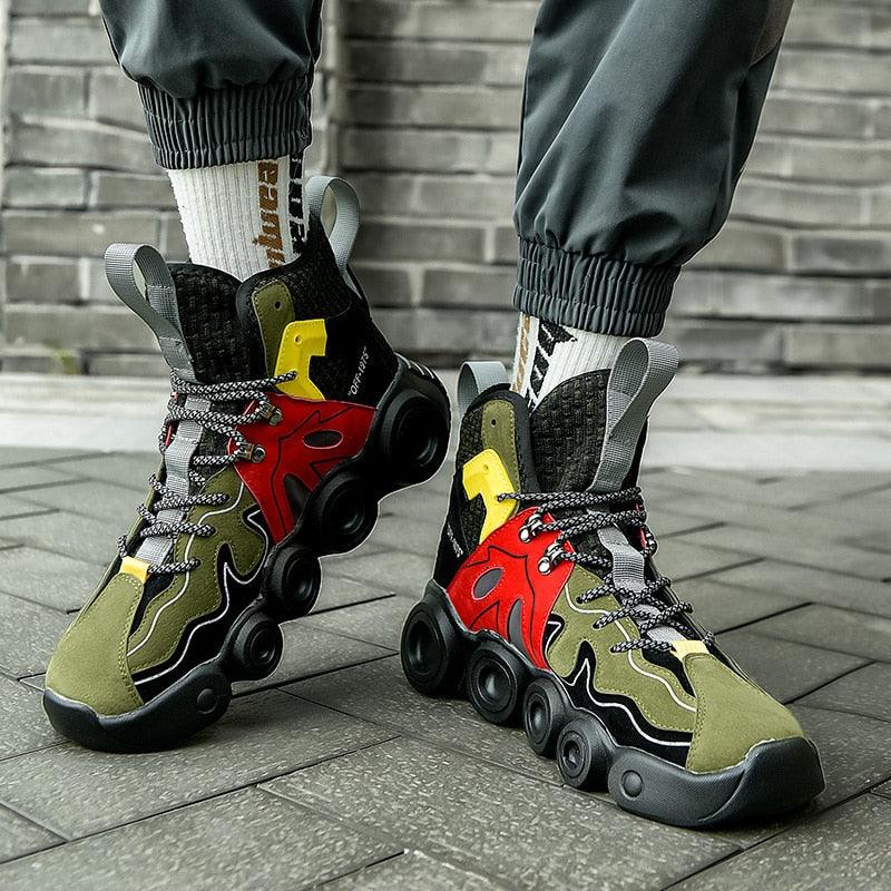 Roller Skating Sports Mens Sneakers Personality Running Shoes Thick Soled Casual Sneakers Increased Men Sneaker Walking Fashion Sneakers High Tops Casual Walking Shoes Sports Jogging Sneaker For Men