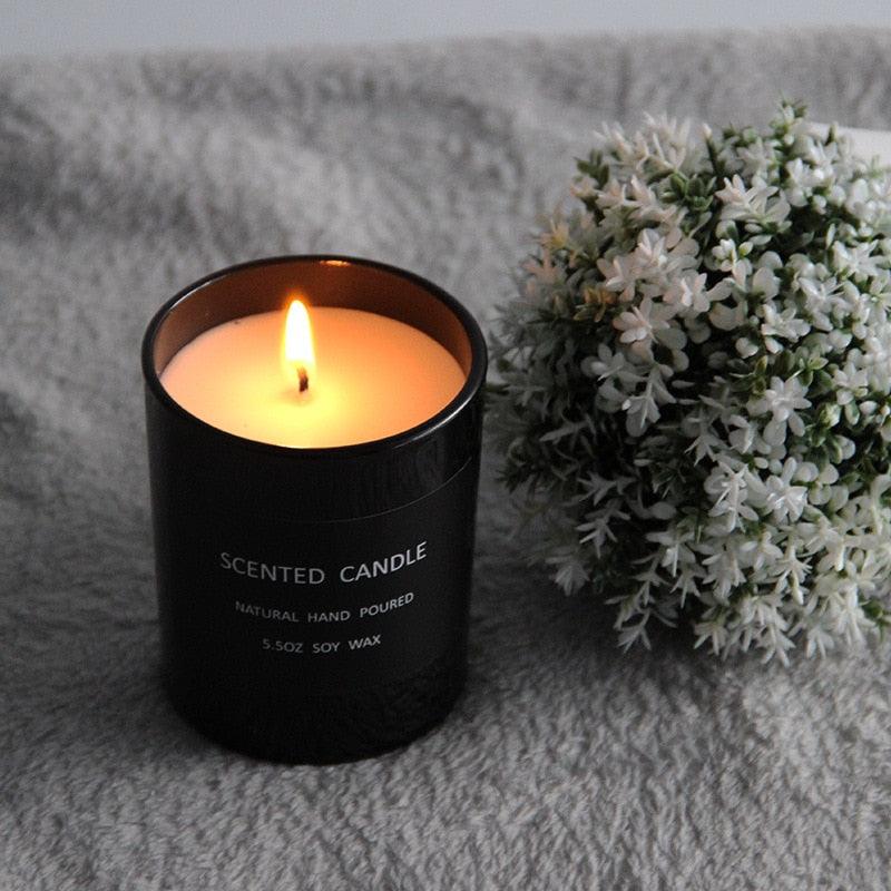 Romantic black Scented Candles Sandalwood Candle Highly Scented Candles For Home Many Hour Burn Fall Candles All Natural Soy C Scented Gifts Candles Candle Jars With Lid Candle Jar Soy Candles Birthday Candle