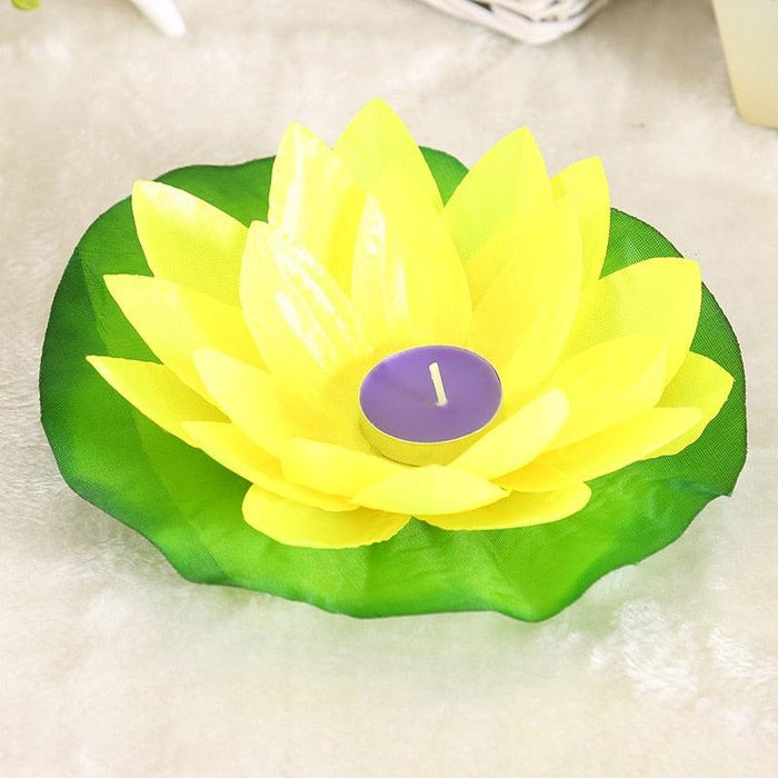 Romantic Lotus Lamps Wishing Water Floating Candle Light Birthday Wedding Party Decoration  Lotus LED Candle Floating Candle Lights Up When It Meets Water Battery Powered Flameless Candle Light Waterproof Night Light For Festival Wedding Home Garden Pond