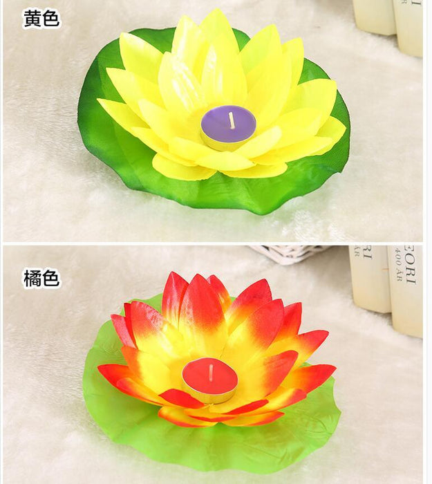 Romantic Lotus Lamps Wishing Water Floating Candle Light Birthday Wedding Party Decoration  Lotus LED Candle Floating Candle Lights Up When It Meets Water Battery Powered Flameless Candle Light Waterproof Night Light For Festival Wedding Home Garden Pond