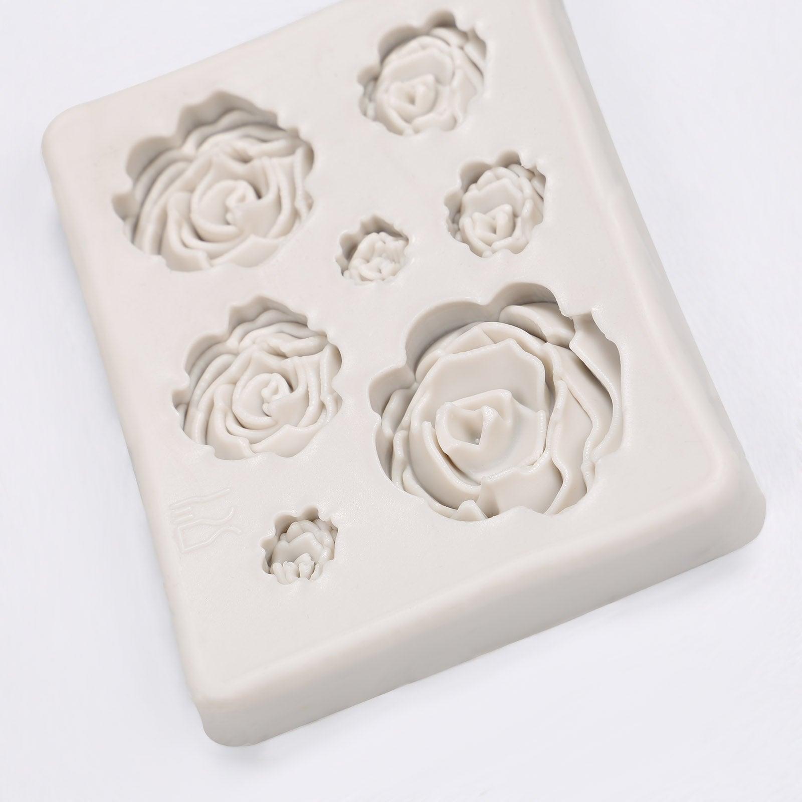 Rose Mold Flower Baking Silicone Cake Decorating Tool Pastry Fondant Sugarcraft Mould Chocolate Biscuits Cookies Kitchen Rose Silicone Fondant Mold Handmade Baking Tools