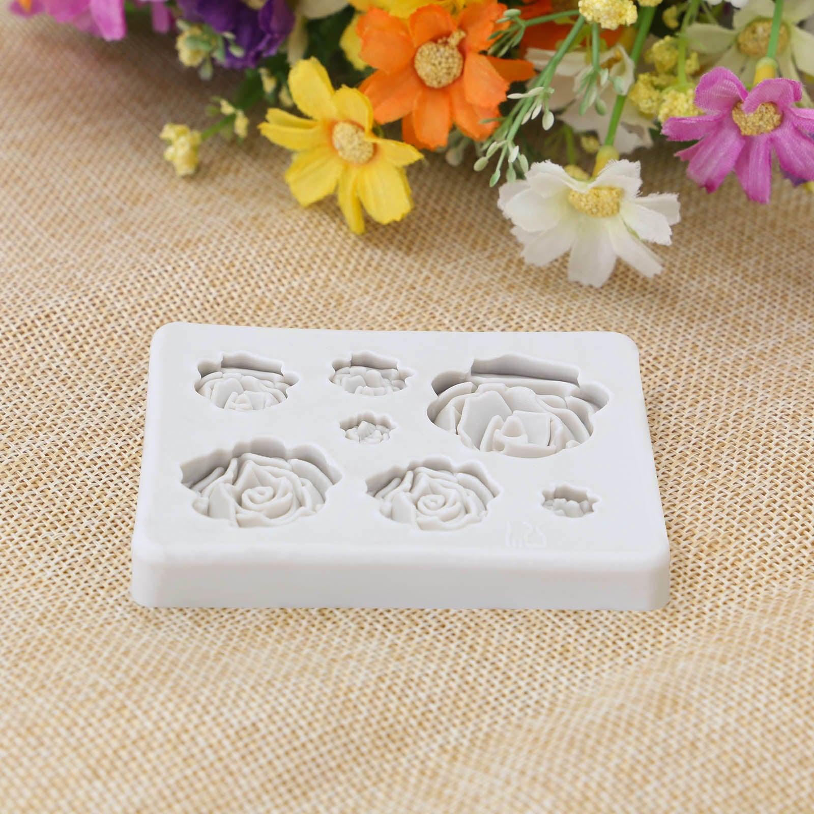 Rose Mold Flower Baking Silicone Cake Decorating Tool Pastry Fondant Sugarcraft Mould Chocolate Biscuits Cookies Kitchen Rose Silicone Fondant Mold Handmade Baking Tools