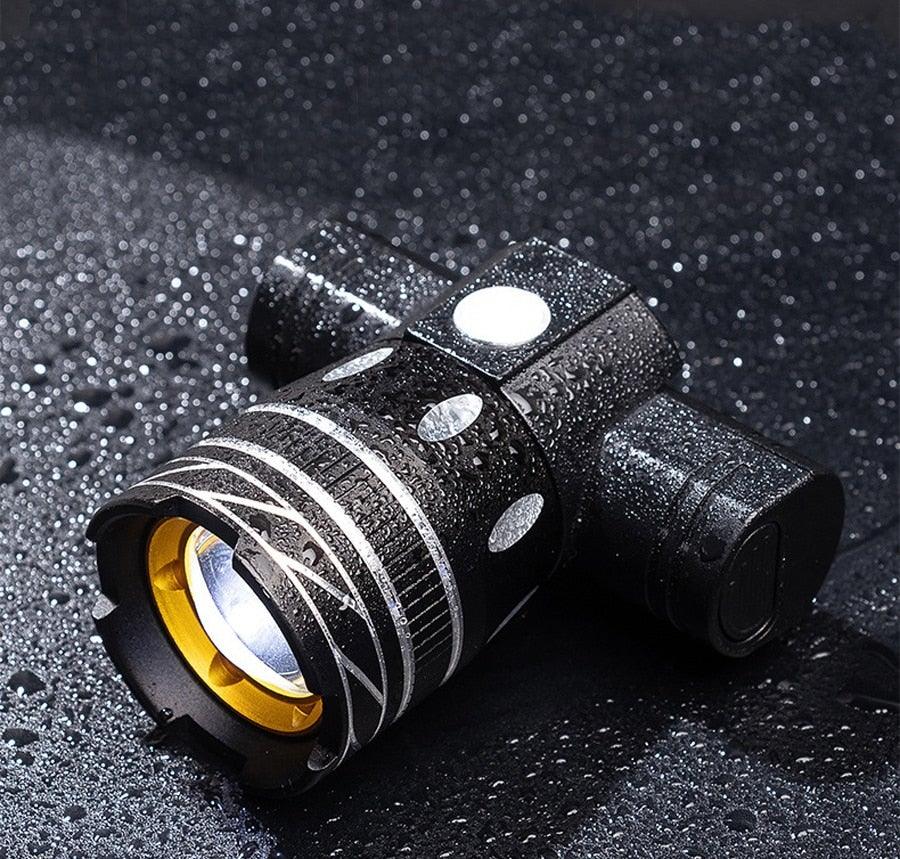 Rotatable Bicycle Light 800 Lumen Led Bike Headlight Zoom USB Rechargeable Aluminum Alloy Bike Lights Front And Back Powerful USB Rechargeable Bicycle Light Waterproof Bike Headlight Taillight 5000mAh