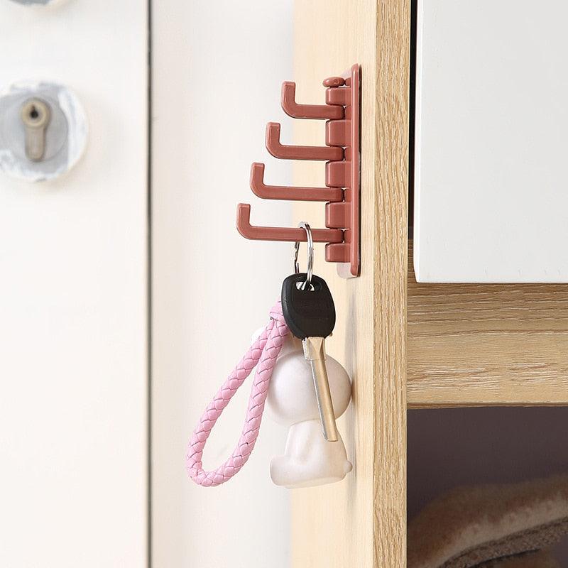 Rotating Hook Adhesive Creative Nordic Wall-mounted Bathroom Strong Hook Self Adhesive Kitchen Hanger Key Storage Home Organizer Domestic Suction Hooks Rotating Space Saving Hook Domestic Suction Hooks Rotating Space Saving Hook