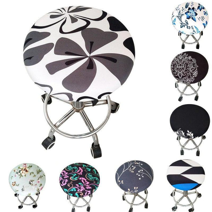 Round Chair Cover Bar Stool Cover Elastic Seat Cover Home Chair Slipcover Round Chair Bar Stool Floral Printed Padded Round Bar Stool Cover Cushion With Elastic Fabric Round Chair Seat Cushion For Wooden Metal Stools 30-40cm