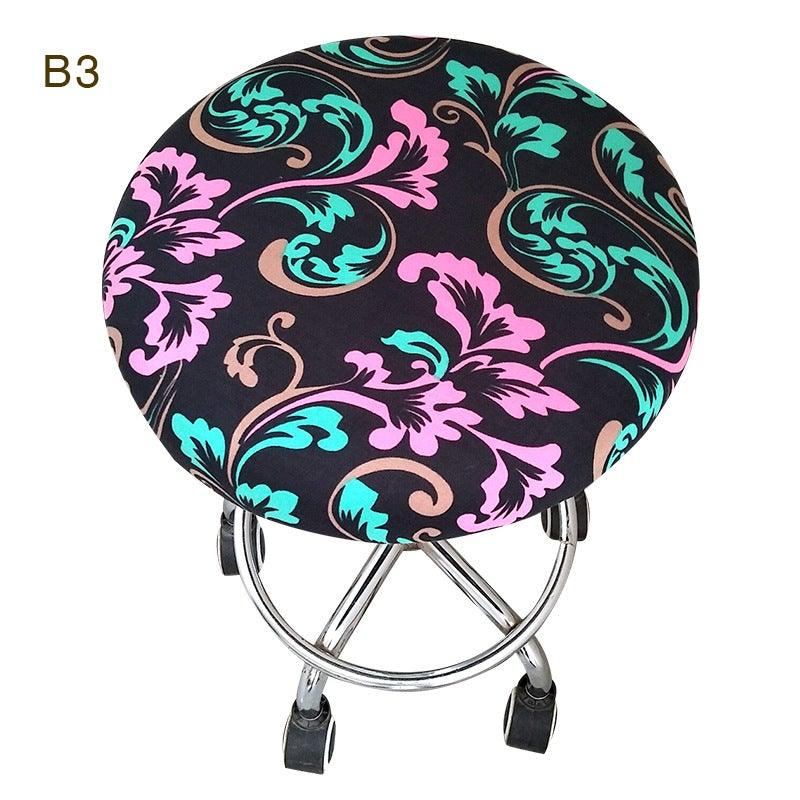 Round Chair Cover Bar Stool Cover Elastic Seat Cover Home Chair Slipcover Round Chair Bar Stool Floral Printed Padded Round Bar Stool Cover Cushion With Elastic Fabric Round Chair Seat Cushion For Wooden Metal Stools 30-40cm