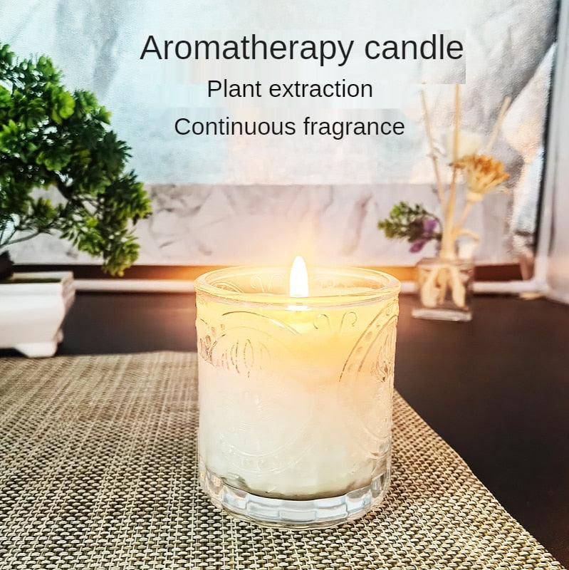 Round Scented Candle Aromatherapy Candle With Essential Oil For Stress Relief Smoke-Free Strong Fragrance Long Lasting Candles For Bath Home Women Creative Holiday Gift Box Set Soy Wax Household Scented Candle