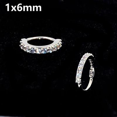 Round Zircon Bendable Gem Ring Bendable Seamless Nose Ring Surgical Steel Crystal Ear Cartilage Earring Piercing Styles Double  Nose Piercing Body Jewelry Floral Nose Layers Steel Clicker Segment Nose Hoop Rings Hinged Ear Nose Septum Piercing Women Men