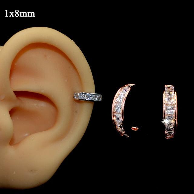 Round Zircon Bendable Gem Ring Bendable Seamless Nose Ring Surgical Steel Crystal Ear Cartilage Earring Piercing Styles Double  Nose Piercing Body Jewelry Floral Nose Layers Steel Clicker Segment Nose Hoop Rings Hinged Ear Nose Septum Piercing Women Men