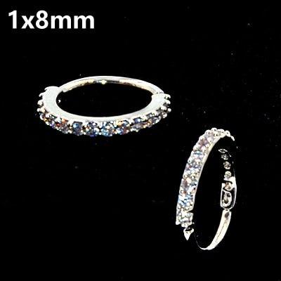 Round Zircon Bendable Gem Ring Bendable Seamless Nose Ring Surgical Steel Crystal Ear Cartilage Earring Piercing Styles Double  Nose Piercing Body Jewelry Floral Nose Layers Steel Clicker Segment Nose Hoop Rings Hinged Ear Nose Septum Piercing Women Men