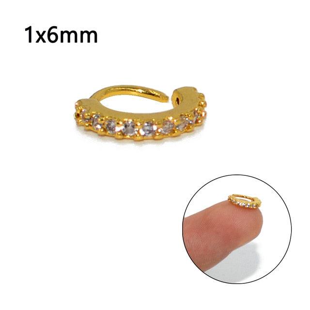 Round Zircon Bendable Gem Ring Bendable Seamless Nose Ring Surgical Steel Crystal Ear Cartilage Earring Piercing Styles Double  Nose Piercing Body Jewelry Floral Nose Layers Steel Clicker Segment Nose Hoop Rings Hinged Ear Nose Septum Piercing Women Men