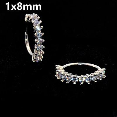 Round Zircon Bendable Gem Ring Bendable Seamless Nose Ring Surgical Steel Crystal Ear Cartilage Earring Piercing Styles Double  Nose Piercing Body Jewelry Floral Nose Layers Steel Clicker Segment Nose Hoop Rings Hinged Ear Nose Septum Piercing Women Men