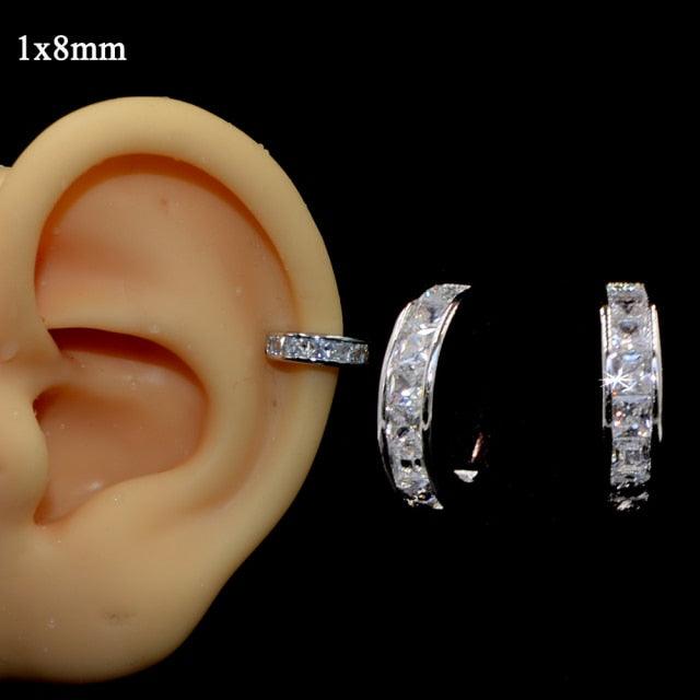 Round Zircon Bendable Gem Ring Bendable Seamless Nose Ring Surgical Steel Crystal Ear Cartilage Earring Piercing Styles Double  Nose Piercing Body Jewelry Floral Nose Layers Steel Clicker Segment Nose Hoop Rings Hinged Ear Nose Septum Piercing Women Men