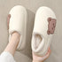 Rubber Beach Slides Waterproof Women Men's Slippers Sandals Cotoon Fur Thick Sole Winter Home Bath Shoes Memory Foam Bedroom Slippers Indoor Shoes Fuzzy Garden Waterproof Slippers