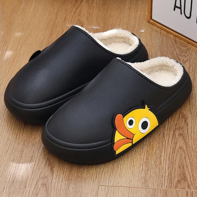 Rubber Beach Slides Waterproof Women Men's Slippers Sandals Cotoon Fur Thick Sole Winter Home Bath Shoes Memory Foam Bedroom Slippers Indoor Shoes Fuzzy Garden Waterproof Slippers