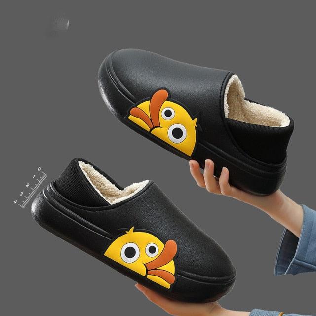 Rubber Beach Slides Waterproof Women Men's Slippers Sandals Cotoon Fur Thick Sole Winter Home Bath Shoes Memory Foam Bedroom Slippers Indoor Shoes Fuzzy Garden Waterproof Slippers