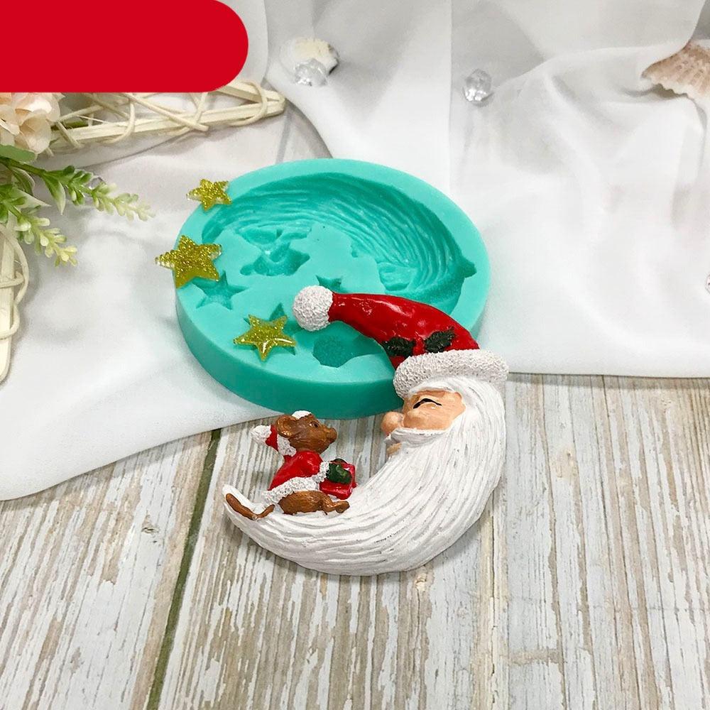 Santa Claus Moon Shape Fondant Silicone Mold With Star For Christmas Chocolate Dessert Biscuit Sugar Baking Cake Tools Santa Crescent Moon Silicon Mold Cake Baking Mold - ALLURELATION - 544, Baking Cup, Baking Tools, Best Selling Molds, Cake Molds, Chocolate Mold, Cookie Molds, Decoration Molds, Decoration Tool, Donut Molds, Fondant Mold, High Quality Molds, kitchen accessories, Kitchen Baking Accessories, Kitchen Baking Mold, Latest Molds, Molds, Moulds, Reusable Molds - Stevvex.com