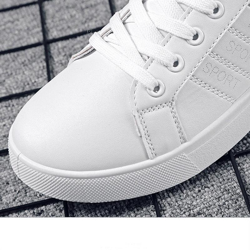 School Casual Leather Mens Sneakers Fashion Flat Outdoor Sneakers Classic Sports Flat Low Top Sneaker Lace-up Fashion Walking Jogging Non Slip Athletic Comfortable Mens Sneakers