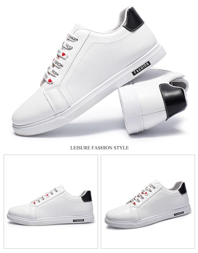 School Casual Leather Mens Sneakers Fashion Flat Outdoor Sneakers Classic Sports Flat Low Top Sneaker Lace-up Fashion Walking Jogging Non Slip Athletic Comfortable Mens Sneakers