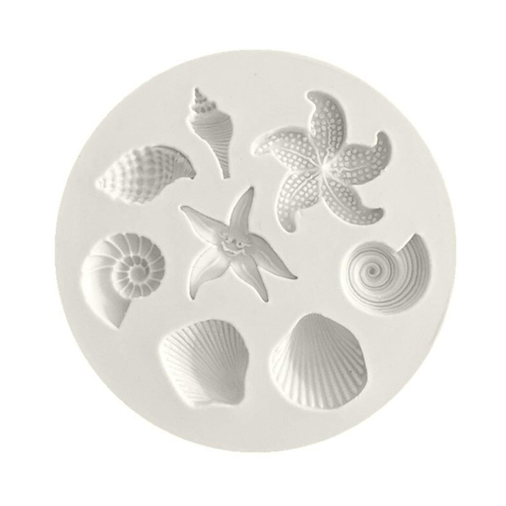 Sea Creatures Conch Shell Silicone Mold Cake Circumference Mold Soft Candy Cake Fondant Decoration Tools Baking Mold Sea Creatures Conch Starfish Shell Silicone Molds Cake Decorating Fondant Cake Candy Creative Chocolate Shell Baking Mold