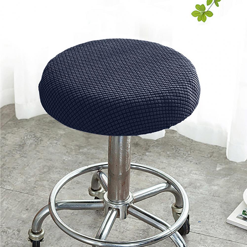 Seat Chair Slipcover Thickened Round Chair Cover Bar Stool Cover Elastic Stretchable Polyester Round Washable Stool Cushion Home Jacquard Bar Stool Covers Stretch Round Chair Seat Cover Chair Seat Slipcovers