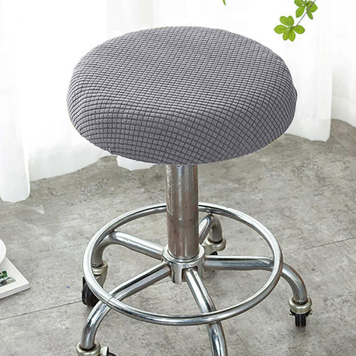 Seat Chair Slipcover Thickened Round Chair Cover Bar Stool Cover Elastic Stretchable Polyester Round Washable Stool Cushion Home Jacquard Bar Stool Covers Stretch Round Chair Seat Cover Chair Seat Slipcovers