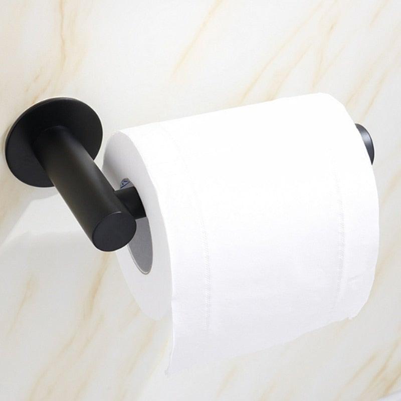 Self-Adhesive Stainless Steel Toilet Roll Paper Holder Organizers Bar Towel Ring Rail Rack Non-Drilling Toilet Accessories Toilet Paper Holder Wall Mounted Stainless Steel Toilet Roll Holder Brushed Nickel Toilet Tissue Holder For Bathroom