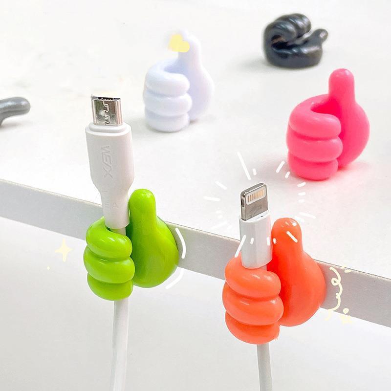 Self-Adhesive Wall Decoration Hook Creative Silicone Thumb Key Hanger Hook Home/Office Data Cable Clip Wire Desk Organizer Silicone Thumb Wall Hook Adhesive Thumb Multifunctional Clip Holder