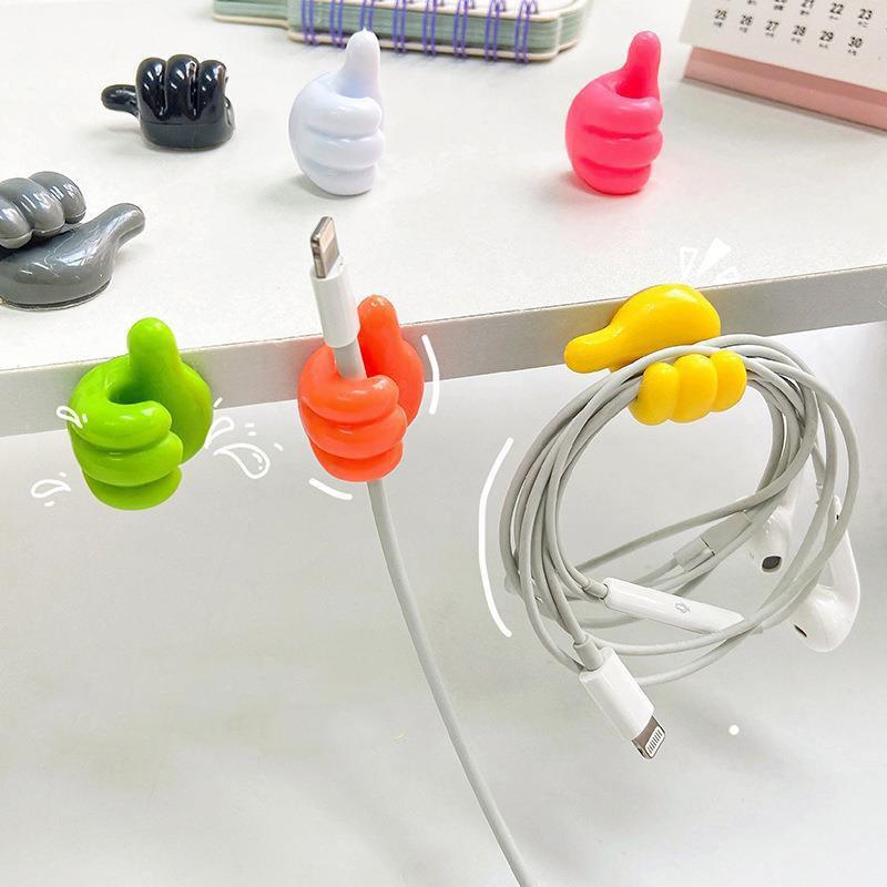 Self-Adhesive Wall Decoration Hook Creative Silicone Thumb Key Hanger Hook Home/Office Data Cable Clip Wire Desk Organizer Silicone Thumb Wall Hook Adhesive Thumb Multifunctional Clip Holder