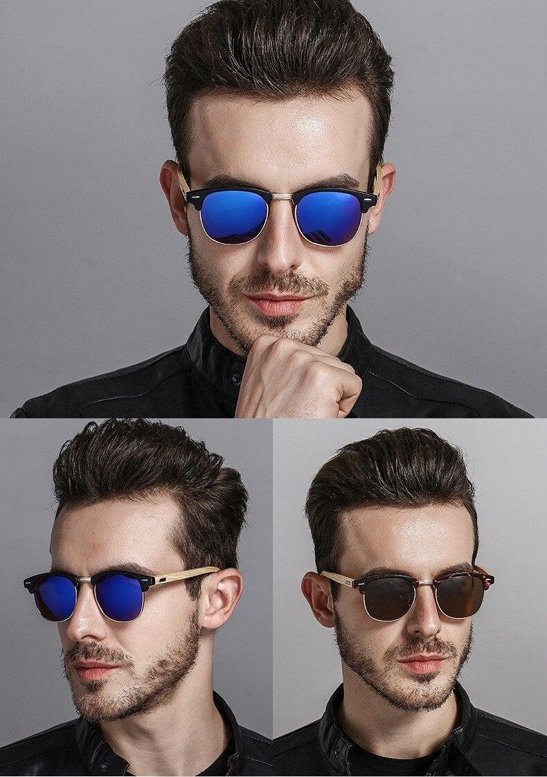 Semi Rimless Frame Driving Sunglasses Men Black Business Design Sun Glasses Stylish Cool Polarized Sunglasses For Men  Retro Frame New Driving Sunglasses Outdoor Round Shaped Elegant Shades  Comfortable Eyewear