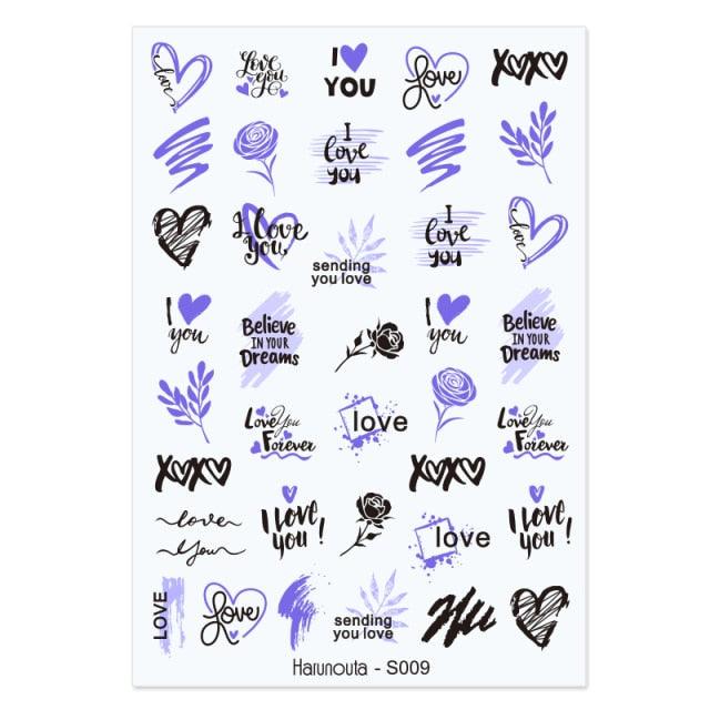 Sexy Lady Shaped 3D Nail Stickers Character Face Image Leaves Flower Decals Slider Black White Nail Art Decoration Manicure Decoration Nail Art Supplies 3D Self-Adhesive Nail Decals Designer Nail Stickers for Acrylic Nails