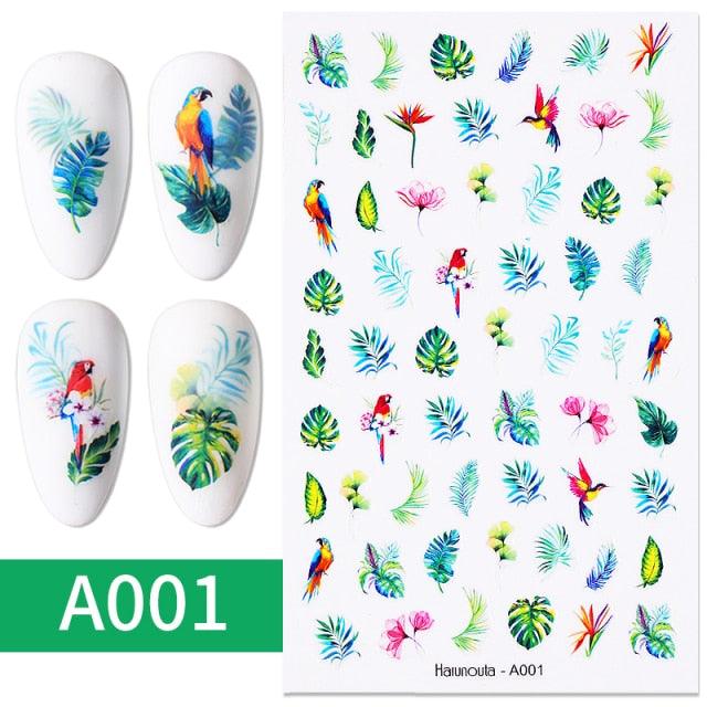 Sexy Lady Shaped 3D Nail Stickers Character Face Image Leaves Flower Decals Slider Black White Nail Art Decoration Manicure Decoration Nail Art Supplies 3D Self-Adhesive Nail Decals Designer Nail Stickers for Acrylic Nails