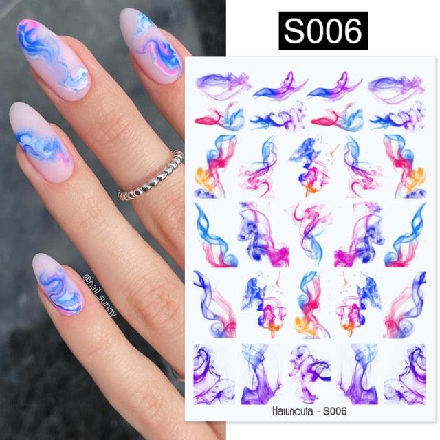 Sexy Lady Shaped 3D Nail Stickers Character Face Image Leaves Flower Decals Slider Black White Nail Art Decoration Manicure Decoration Nail Art Supplies 3D Self-Adhesive Nail Decals Designer Nail Stickers for Acrylic Nails