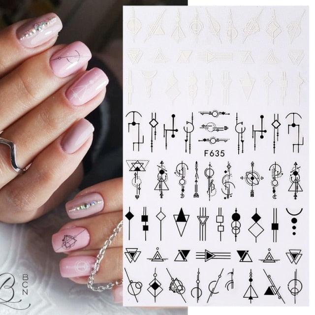 Sexy Lady Shaped 3D Nail Stickers Character Face Image Leaves Flower Decals Slider Black White Nail Art Decoration Manicure Decoration Nail Art Supplies 3D Self-Adhesive Nail Decals Designer Nail Stickers for Acrylic Nails