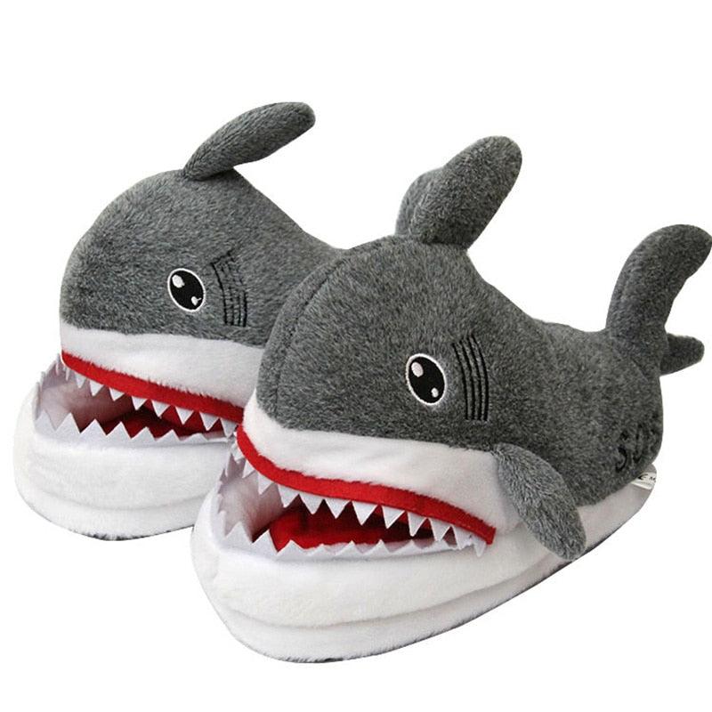 Shark Funny Shoes Girls  Indoor Slippers Home Shoes Fashion Plush Warm Slippers Women Winter Cute Shark Cozy Women Slippers With Funny Face Memory Foam Non-Slip Rubber Sole Soft Slip On Home Shoes