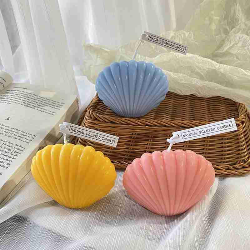 Shell candle Soy Wax Scented Candle Seashell Scented Candles Aesthetic Trendy Candles Hand Poured Soy Wax Candle Handmade Shell Shape Candle Seashell Candle For Room Decor