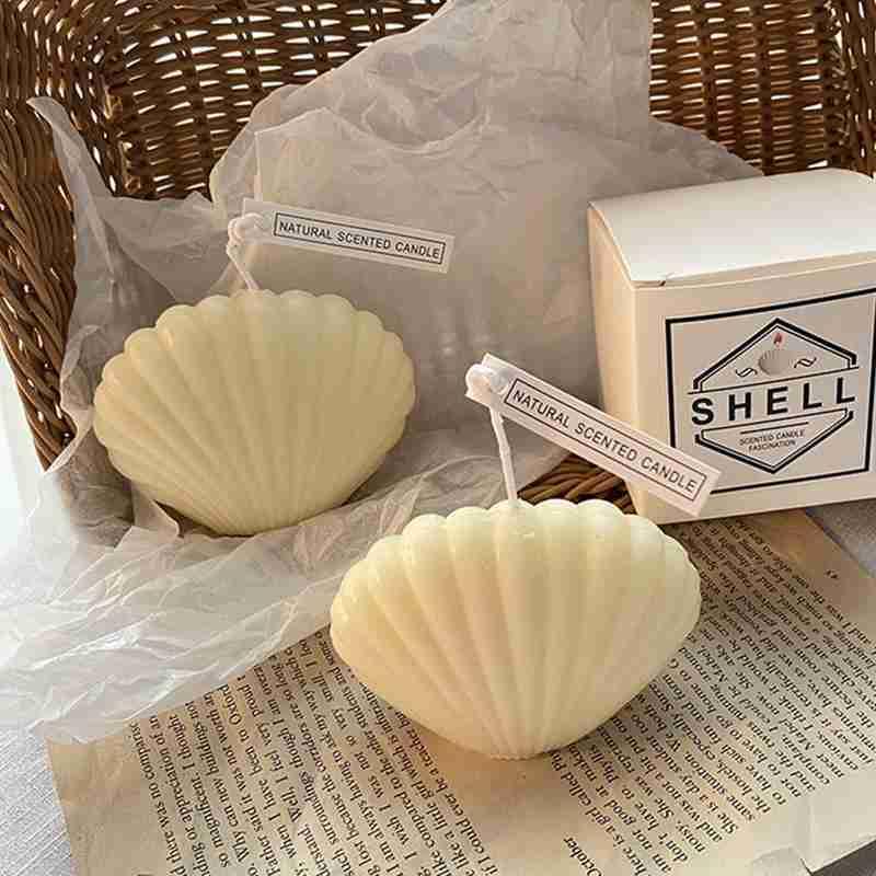 Shell candle Soy Wax Scented Candle Seashell Scented Candles Aesthetic Trendy Candles Hand Poured Soy Wax Candle Handmade Shell Shape Candle Seashell Candle For Room Decor