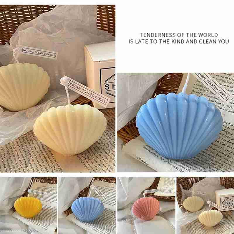 Shell candle Soy Wax Scented Candle Seashell Scented Candles Aesthetic Trendy Candles Hand Poured Soy Wax Candle Handmade Shell Shape Candle Seashell Candle For Room Decor