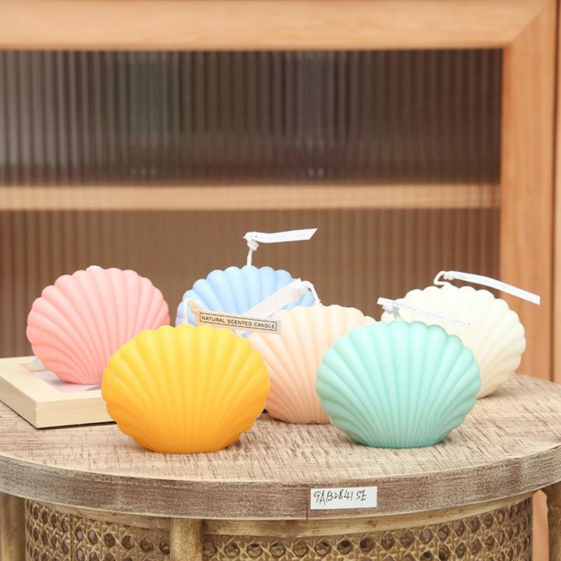 Shell candle Soy Wax Scented Candle Seashell Scented Candles Aesthetic Trendy Candles Hand Poured Soy Wax Candle Handmade Shell Shape Candle Seashell Candle For Room Decor