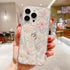 Shining Glitter Star Flowers Case For Iphone 14 13 12 11 Pro Ultra-thin Transparent Soft Cover Shockproof Glitter Floral Design Hard Back Cover Phone Case