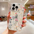 Shining Glitter Star Flowers Case For Iphone 14 13 12 11 Pro Ultra-thin Transparent Soft Cover Shockproof Glitter Floral Design Hard Back Cover Phone Case