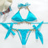 Shiny Diamond Bikini Push Up Halter Swimsuit Female Crystal Swimwear Women Bathing Suit New Women's Crystal Diamond Swimsuit High Cut Bikini Set Straps Two Piece Bathing Suit